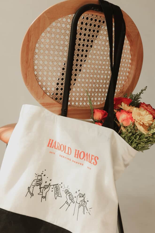 A tote bag in Chelsea's branding