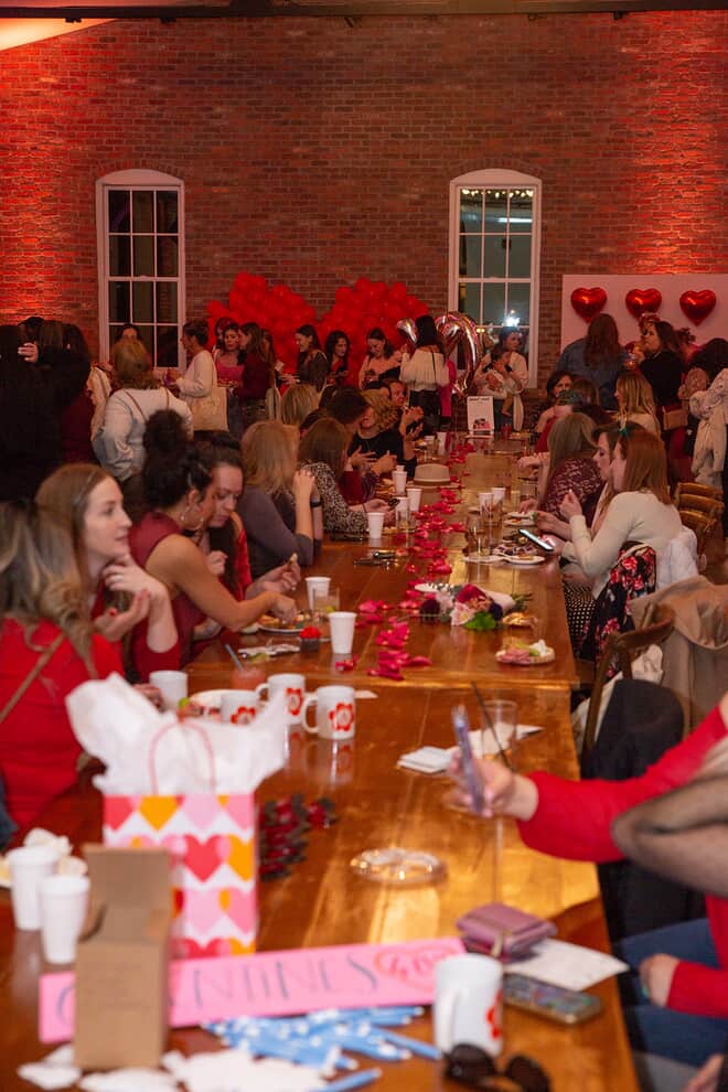 Bay Day- women on a table- valentine's day decorations